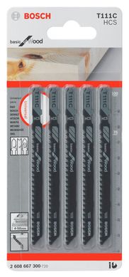 Lmina de serra tico tico Bosch T111C Basic for wood blister com 5 unidades