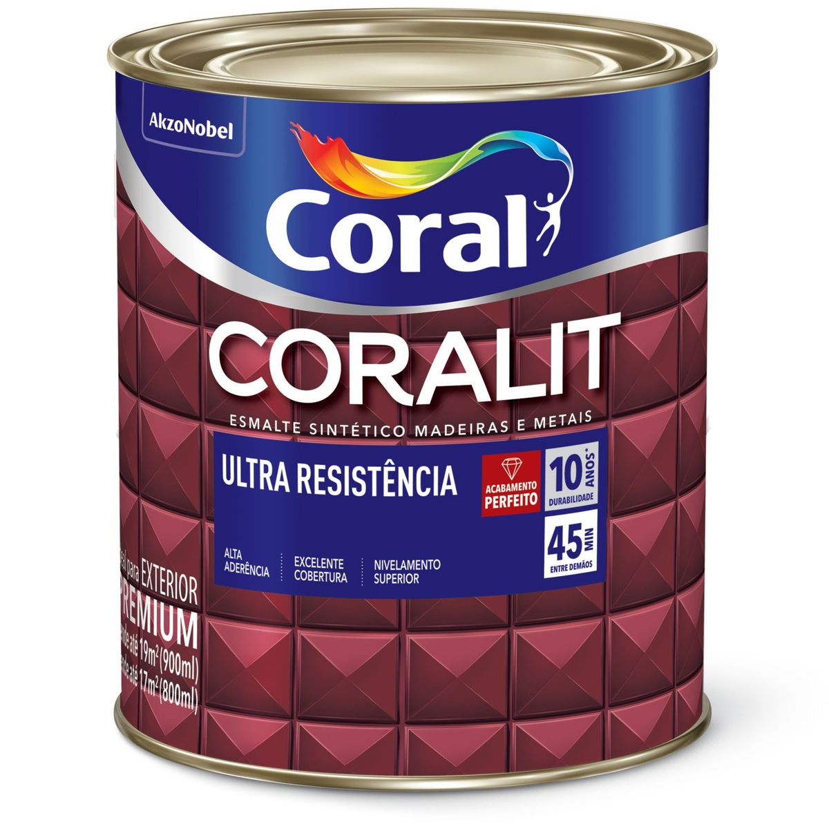 Esmalte Sintético Branco 900ml Coralit Premium para Madeiras e Metais, marca Coral - Foto 2