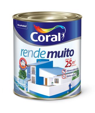 Tinta Acrlica Rende Muito Fosco Branco 900Ml Coral