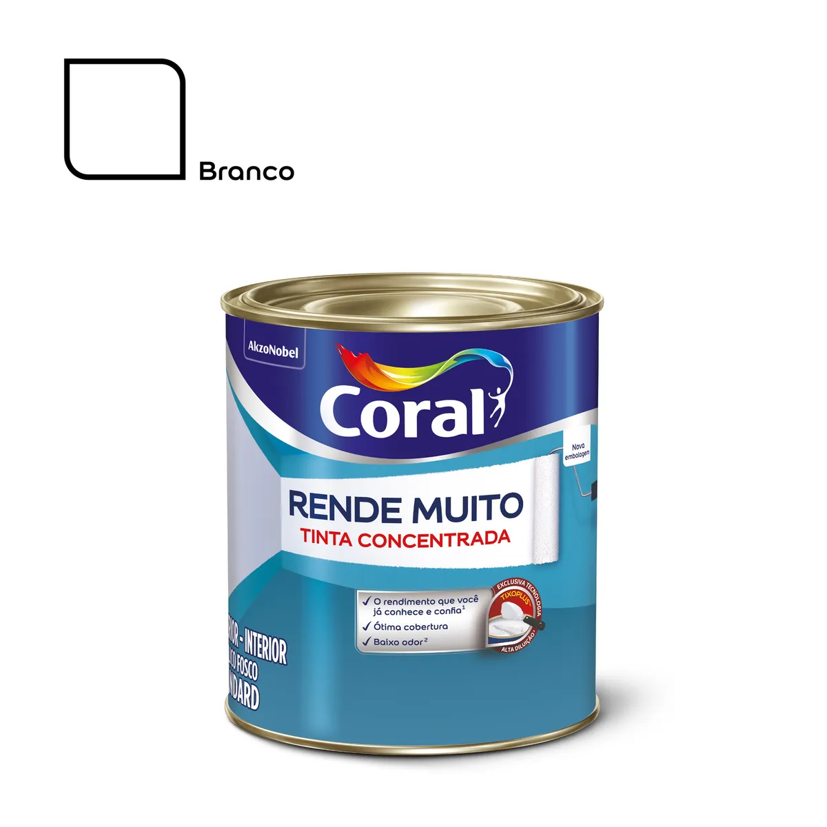 Tinta Acrílica Rende Muito Fosco Branco 900Ml Coral, marca Coral - Foto Principal