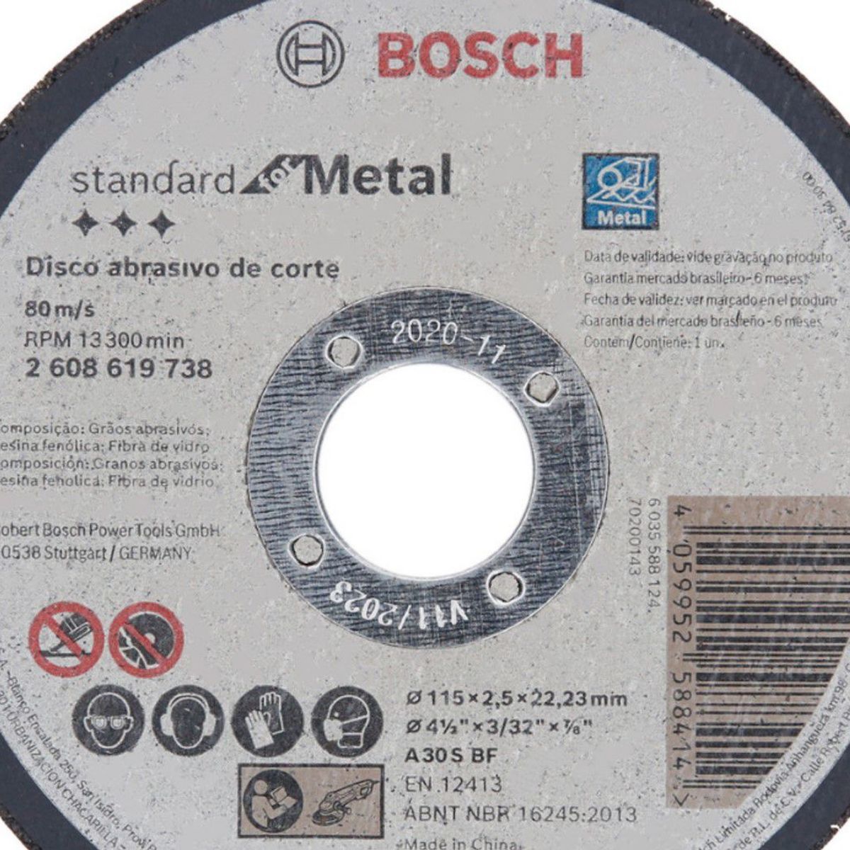 Disco de Corte Bosch Standard for Metal 115x2,5mm Centro Reto, marca Bosch - Foto 2