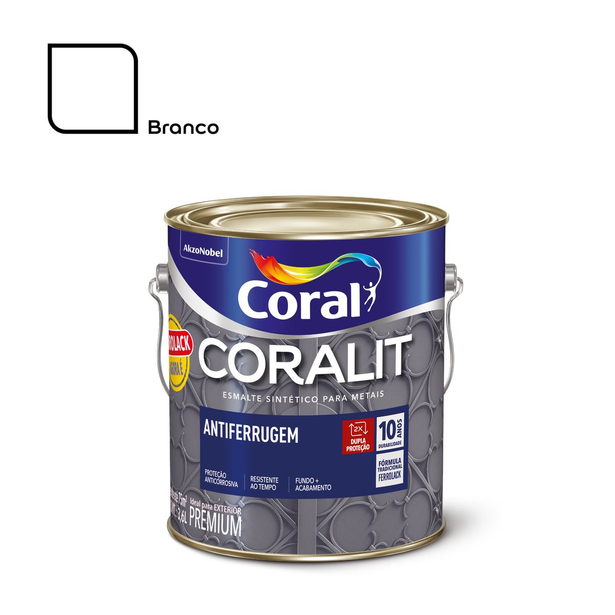 Esmalte Sintético Antiferrugem Coralit 3,6 litros Coral, marca Coral - Foto Principal