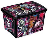 Caixa Organizadora Plástico Decora Monster High 46L 57,2x30,3x38,4cm Preto