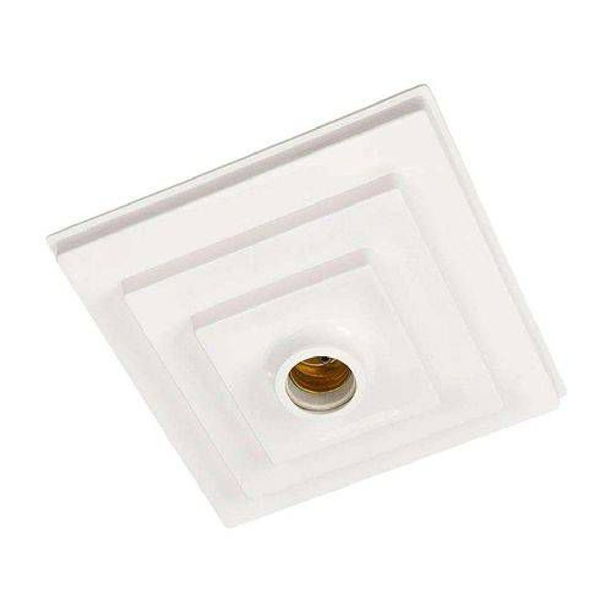 Plafon Quadrado Branco 1 Lâmpada 18,5cm Branco, marca Pavilonis - Foto Principal
