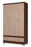 Roupeiro 4 Portas e 1 Gaveta 197x112x47cm Marrom