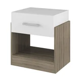 Mesa de Cabeceira 1 Gaveta 51x47x37cm Carvalho e Branco