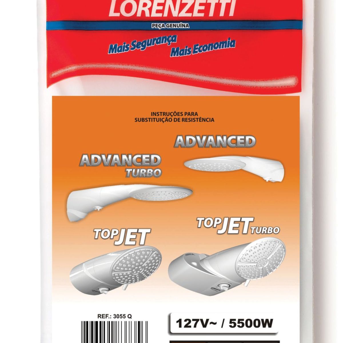 Resistência 3056E 127V/5500 Elegance Advanced Top, marca Lorenzetti - Foto Principal