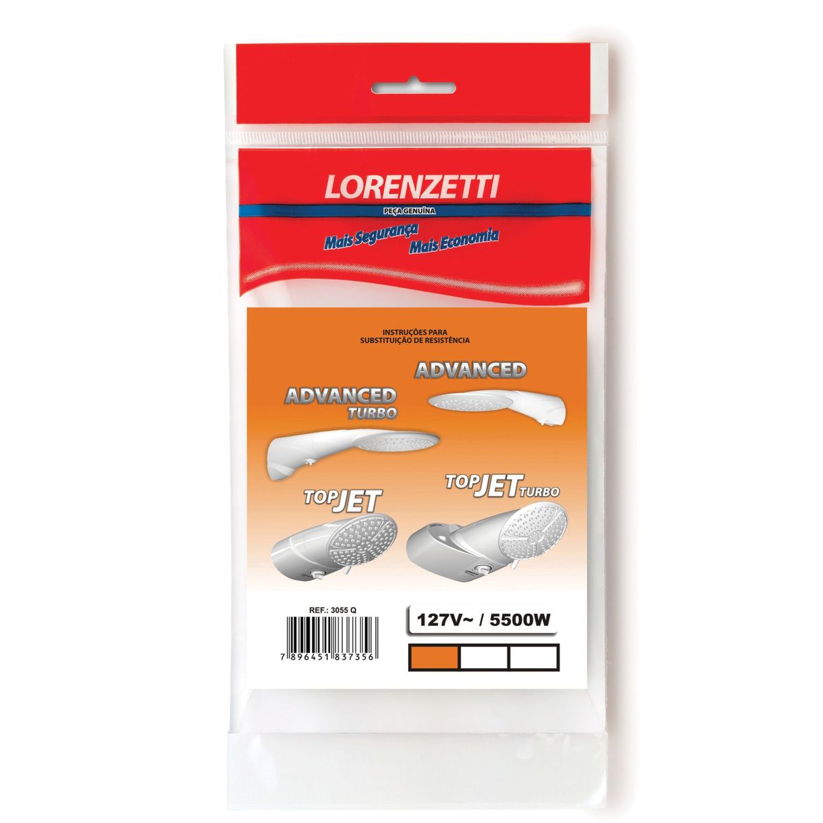 Resistência 3056E 127V/5500 Elegance Advanced Top, marca Lorenzetti - Foto Principal