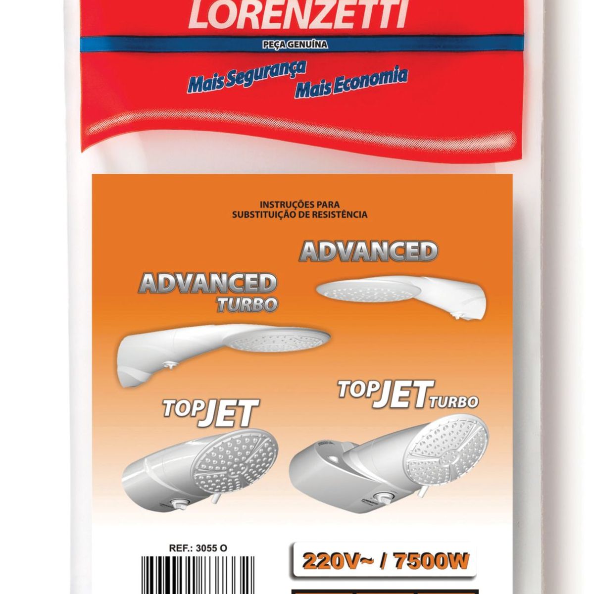 Resistência Elegance Advanced Top 3056F 220V 7500W, marca Lorenzetti - Foto Principal
