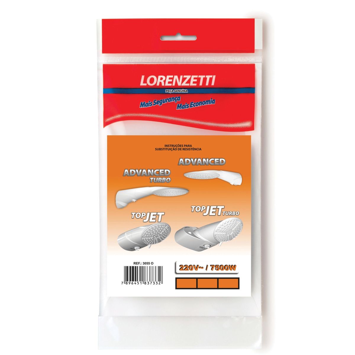 Resistência Elegance Advanced Top 3056F 220V 7500W, marca Lorenzetti - Foto Principal