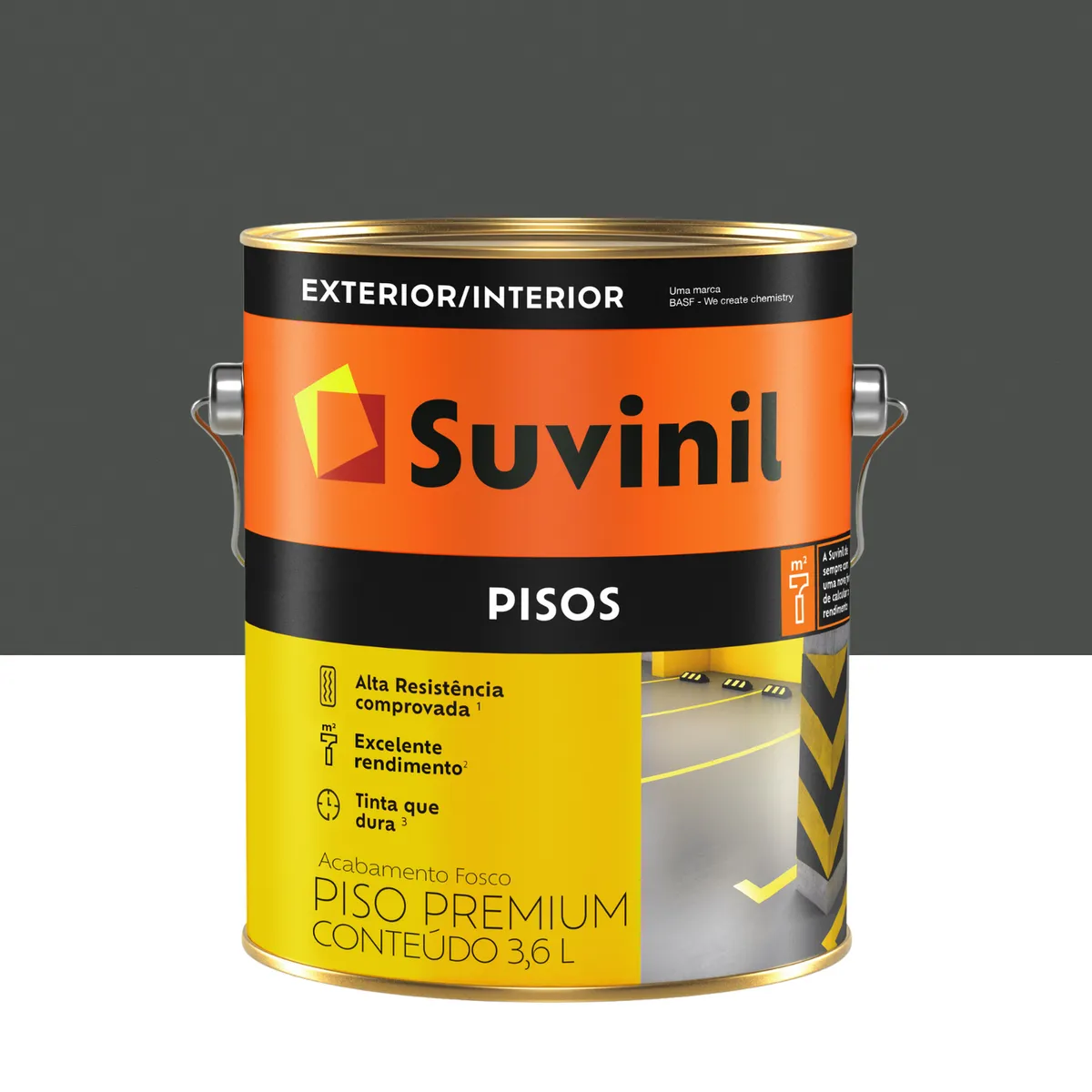 Tinta para piso Preto Fosco Exterior e Interior Piso Premium 3,6L Suvinil, marca Suvinil - Foto Principal