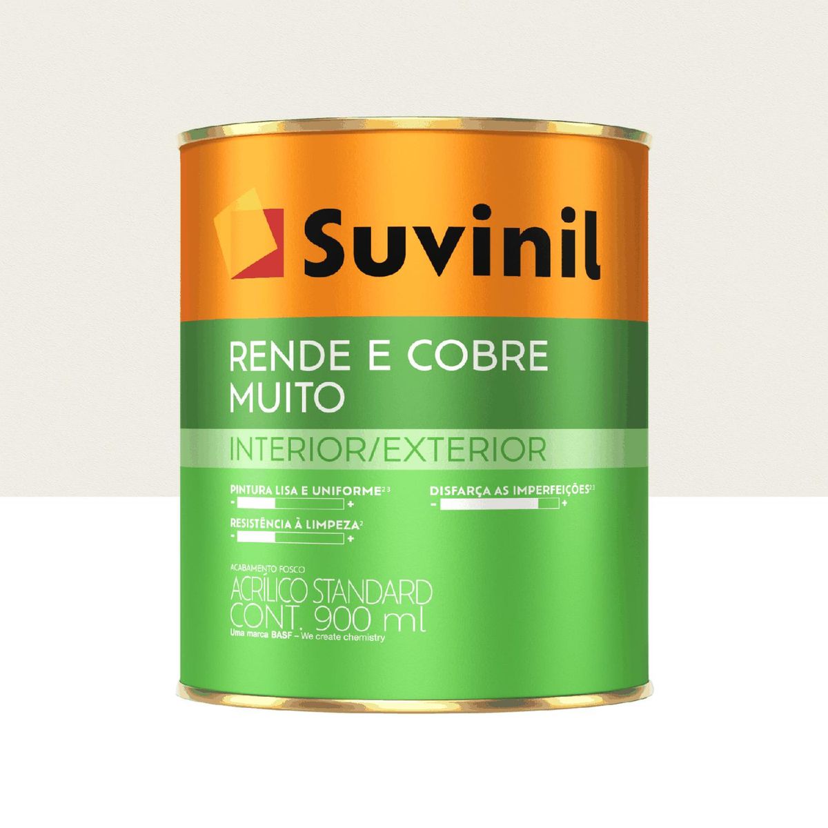 Tinta Fosco Interior Rende e Cobre Muito Standard 900ml Branco, marca Suvinil - Foto Principal