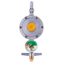 Regulador De Gás Com Registro 506/1 Com Indicador De Pressão Manômetro 2Kg/H