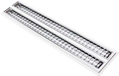 Luminria TD 60 Embutir 2x28W T5 6400K Aletada, Bivolt, Branco