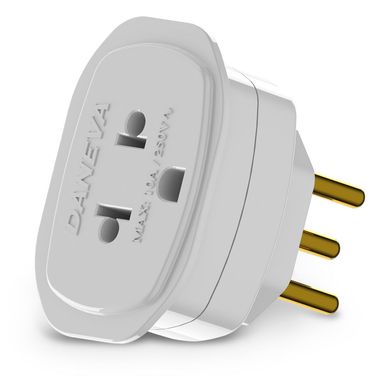 Adaptador Branco 3 Polos 10A