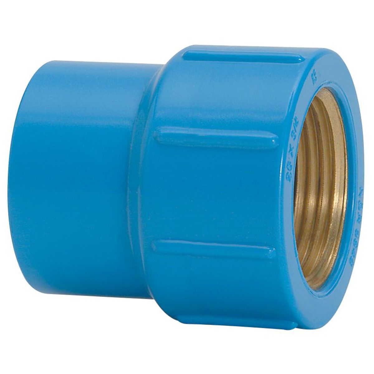 Luva Soldavel / Roscável Água Fria Azul Bucha Latão 25mmx1/2", marca Amanco - Foto Principal