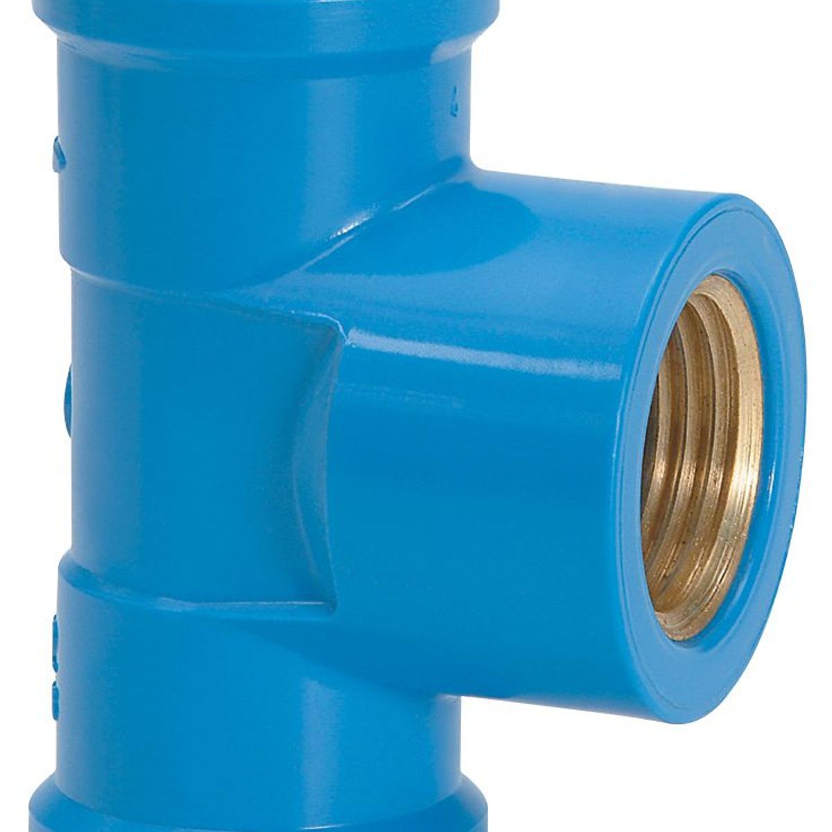 Te Soldavel / Roscável Água Fria Azul Bucha Latão 20mmx1/2", marca Amanco - Foto Principal