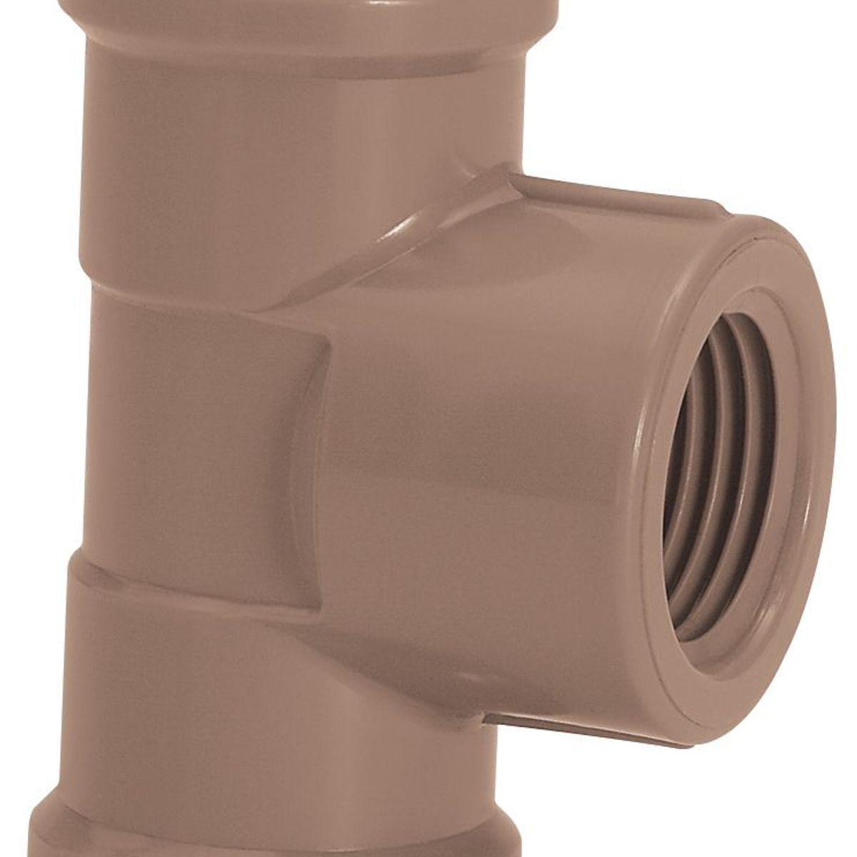 Te Soldável  Roscável Água Fria Marrom 20mmx1/2" Amanco, marca Amanco - Foto Principal
