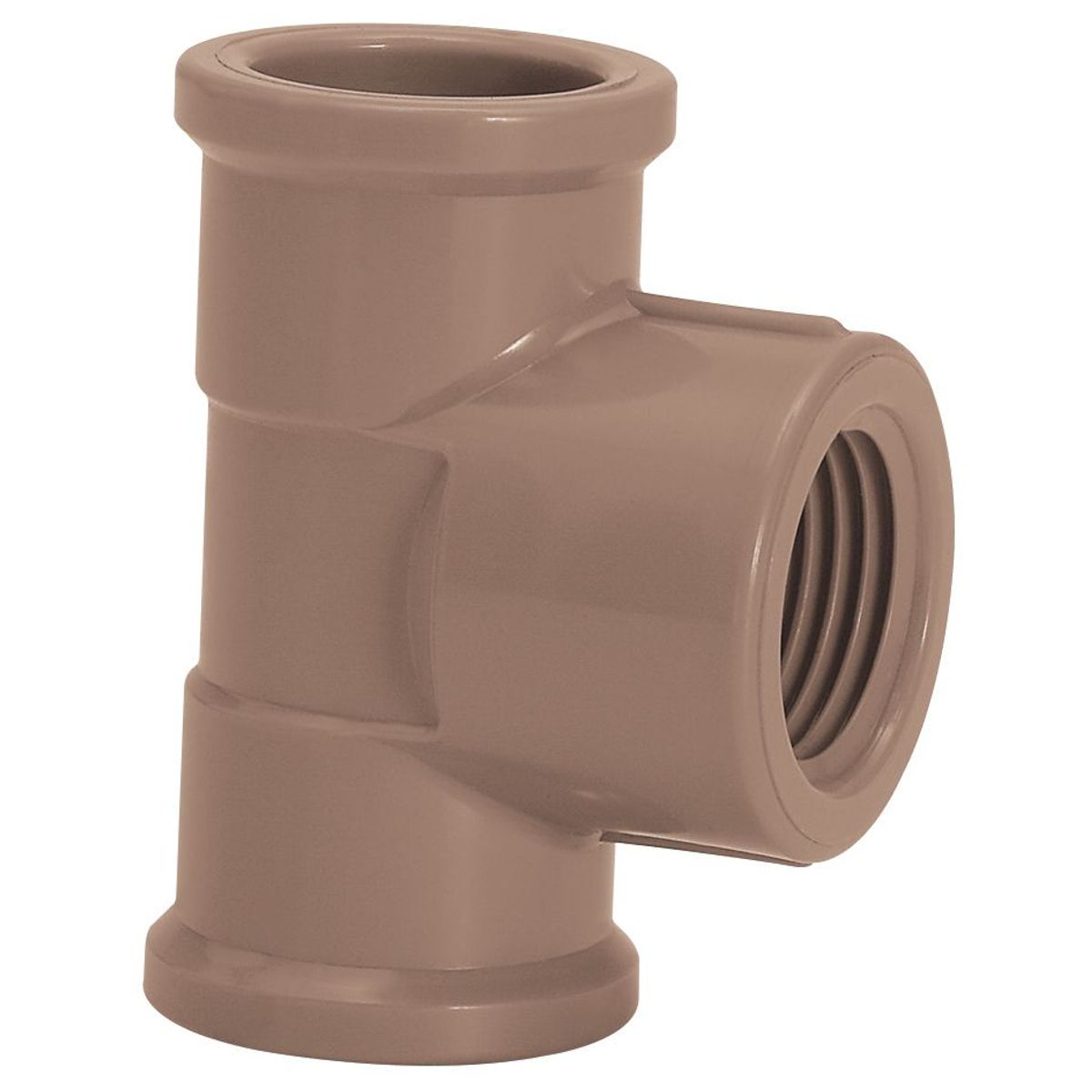 Te Soldável  Roscável Água Fria Marrom 20mmx1/2" Amanco, marca Amanco - Foto Principal