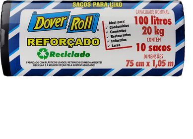 Saco de lixo 100 Litros reforado com 10 sacos, preto