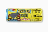 Saco de Lixo Super Forte com Alças 50 Litros com 20 Unidades 63x71cm Azul Dover-Roll