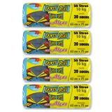 Kit com 4 Sacos de lixo 50L Super Forte com Alças com 20 Sacos Cada Azul 43x22x30cm