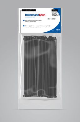 Abraadeira Nylon T80I Preta 5X300mm Embalagem Com 100 Unidades