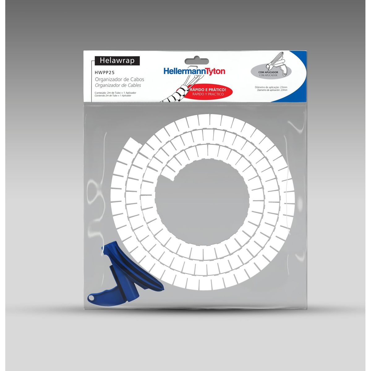 Espiral Helawrap Organizador De Cabos Branca 1"X2m, marca Hellermann - Foto Principal