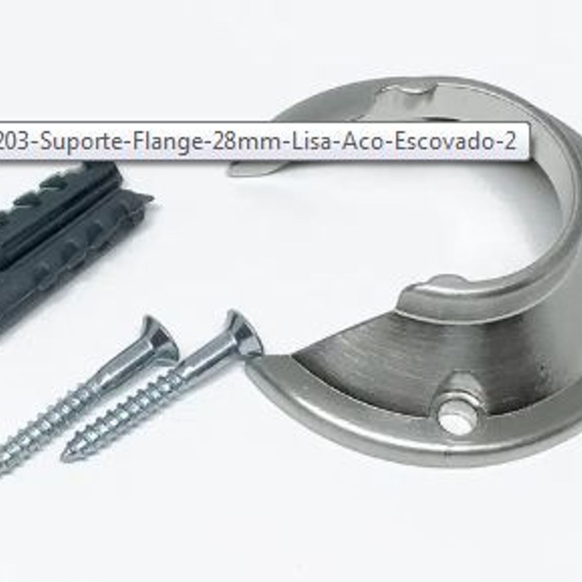Suporte Flange Lisa Aço Escovado 28mm, marca Couselo - Foto 2