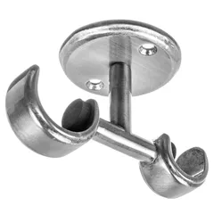 Suporte Teto Duplo com Parafuso e com Roseta Aço Escovado