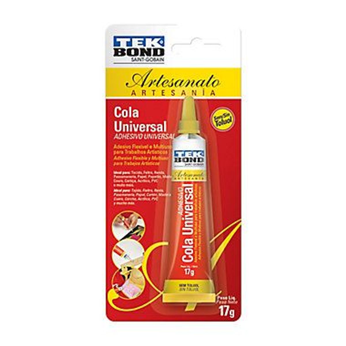 Super Cola Universal Blister, Incolor, 17g, marca Tekbond - Foto Principal