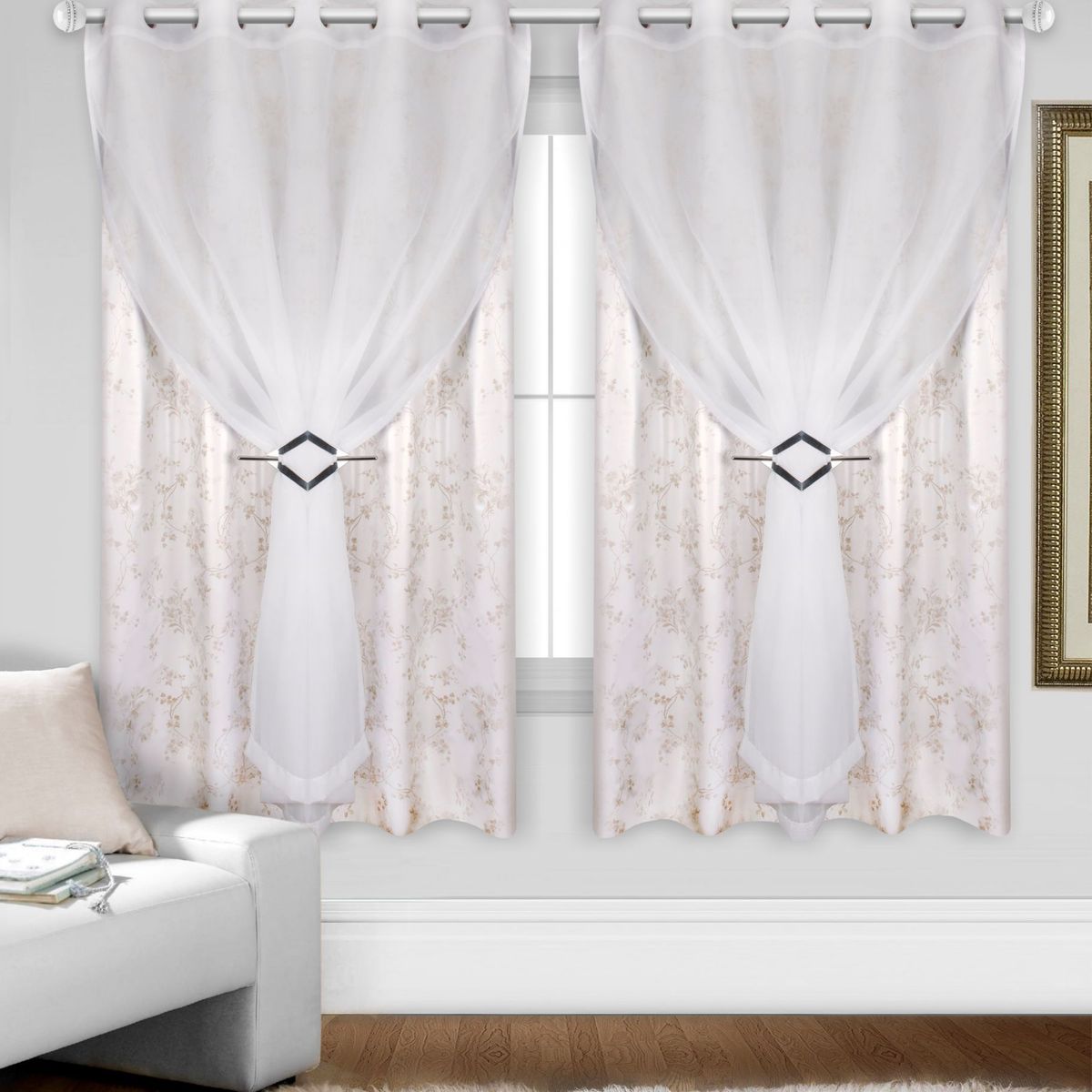 Cortina Blackout Voil Ilhós Lavável, Branco, marca Marka Textil - Foto Principal