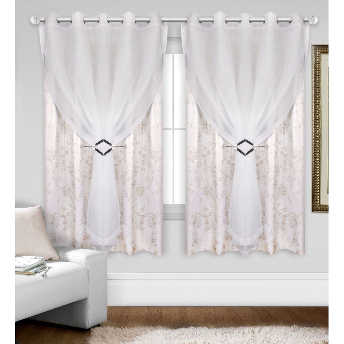 Cortina Blackout Voil Ilhós Lavável, Branco, marca Marka Textil - Foto Principal