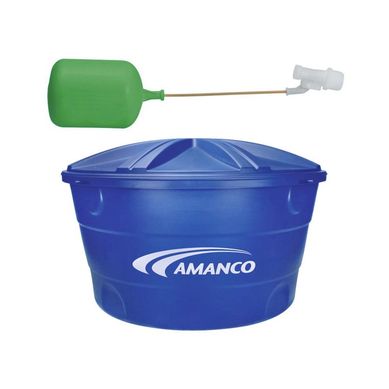 Combo Caixa De gua 1.000L Polietileno Tampa Encaixe Azul Com Torneira Bia