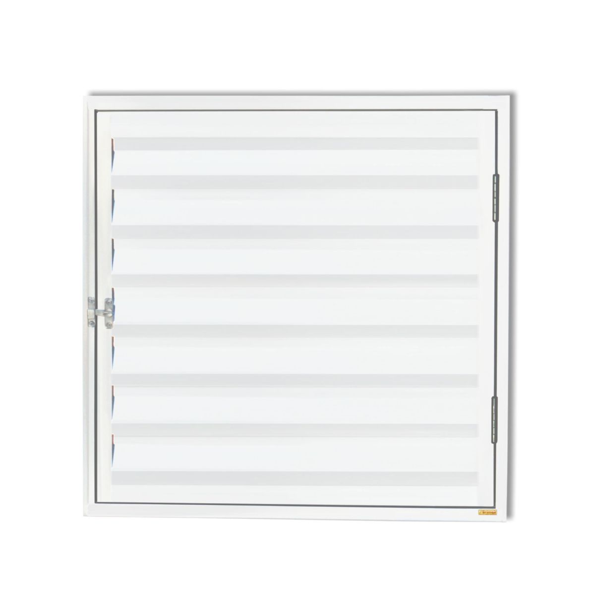 Portinhola Veneziana Ventilada Alumínio Branco Esquerda 80x80x3cm Plus, marca Brimak - Foto Principal