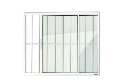 Janela de Correr Alumnio Branco 2 Folhas Com Grade Esquerda 100x120x8cm Confort