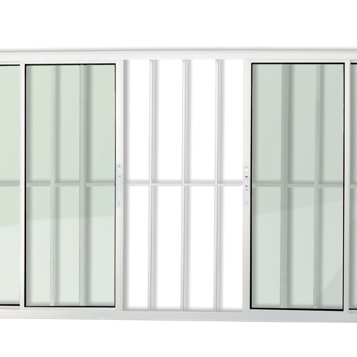 Janela de Correr Alumínio Branco 4 Folhas Com Grade Central 100x200x8cm Confort, marca Brimak - Foto 2