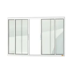 Janela de Correr Alumínio Branco 4 Folhas Central 100x120x6,2cm Confort