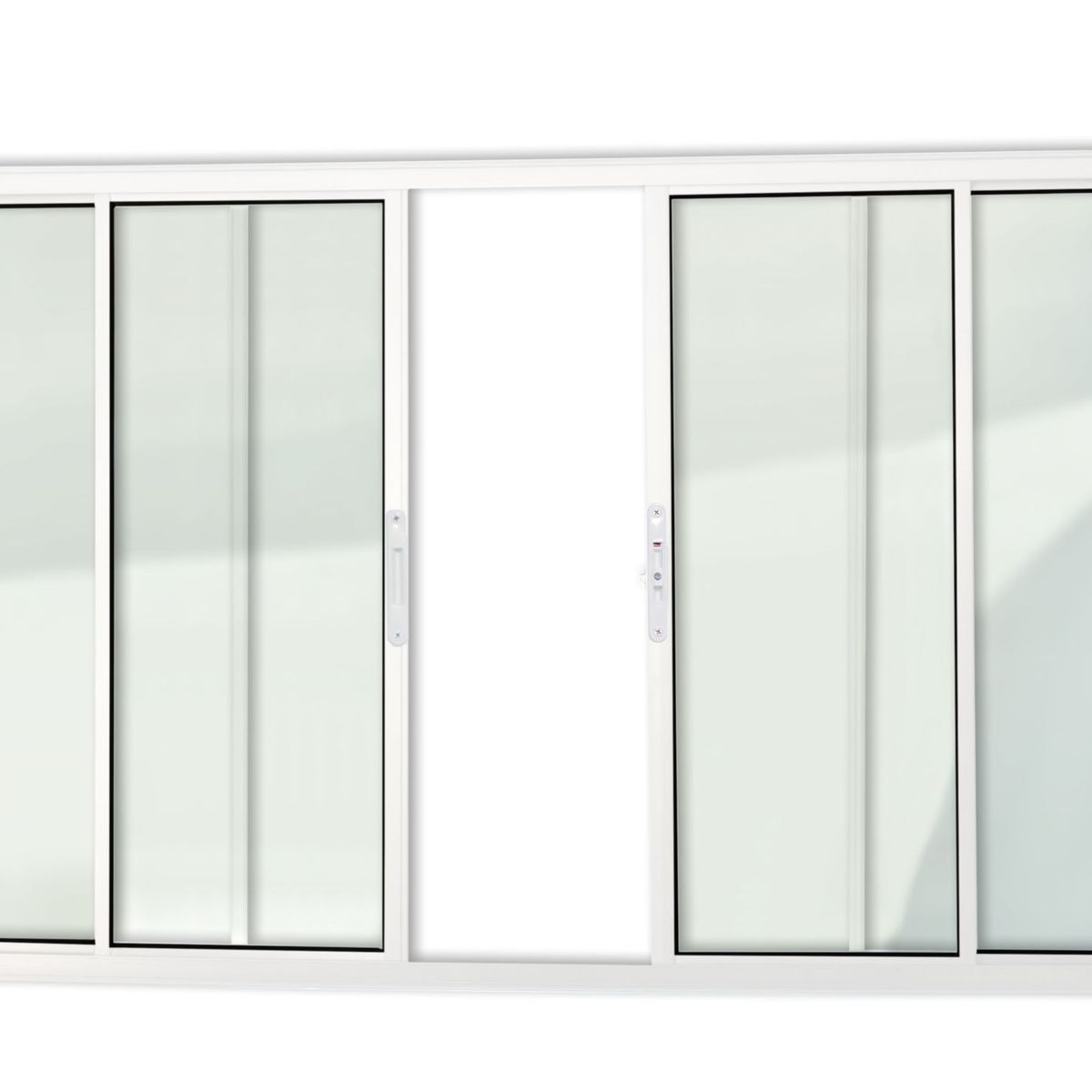 Janela de Correr Alumínio Branco 4 Folhas Central 100x150x6,2cm Confort, marca Brimak - Foto Principal