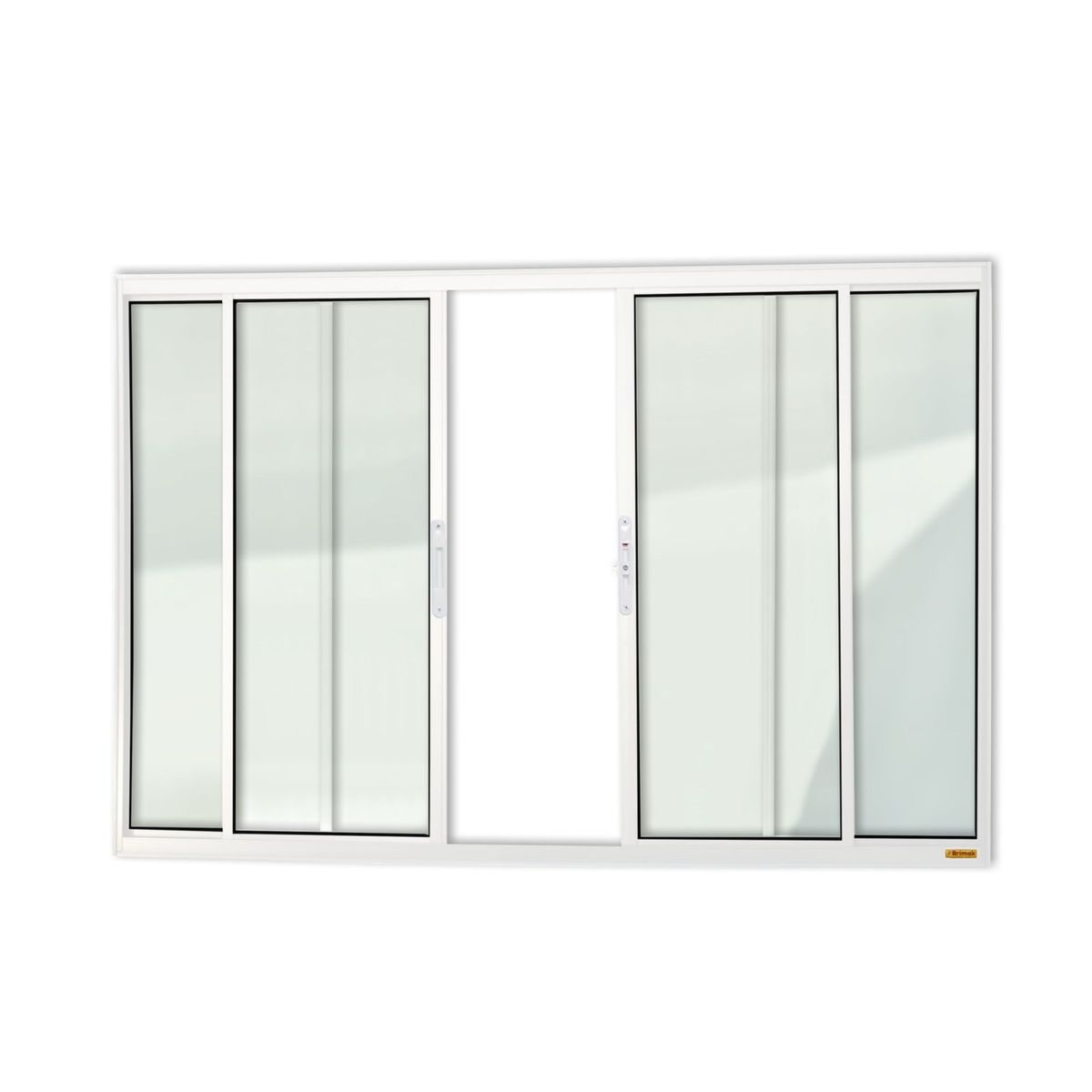Janela de Correr Alumínio Branco 4 Folhas Central 100x150x6,2cm Confort, marca Brimak - Foto Principal