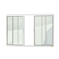 Janela de Correr Alumínio Branco 4 Folhas Central 100x150x6,2cm Confort