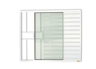 Janela Veneziana Alumnio Branco 3 Folhas Com Grade Esquerda 100x120x8cm Confort
