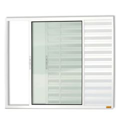 Janela Veneziana Alumínio Branco 3 Folhas Esquerda 100x120x8cm Confort
