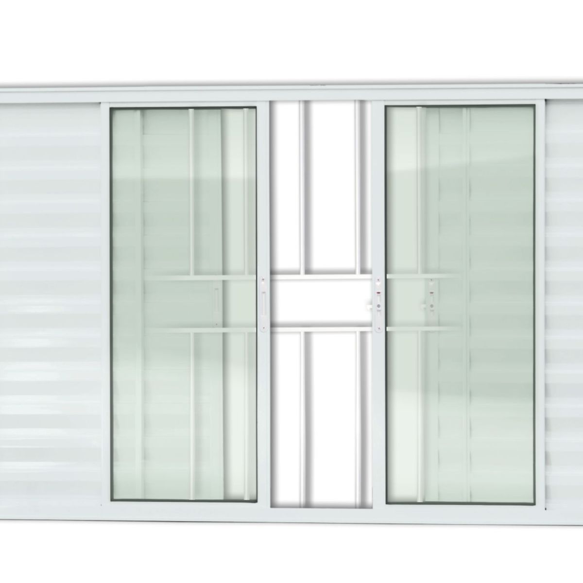 Janela Veneziana Alumínio Branco 6 Folhas Com Grade Central 100x120x8cm Confort, marca Brimak - Foto Principal