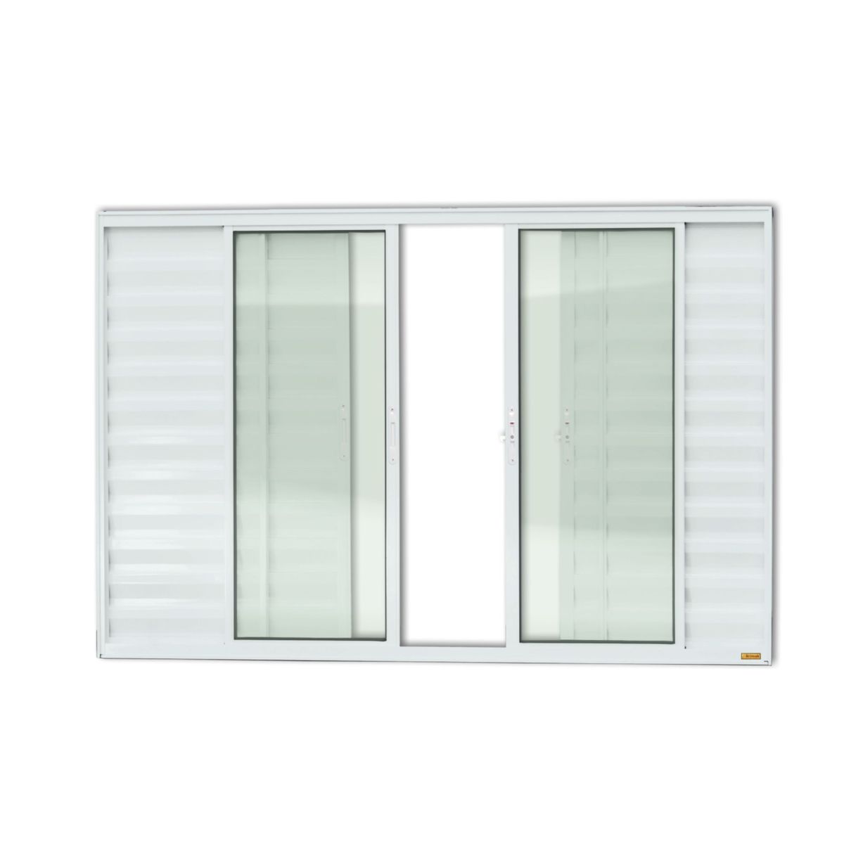 Janela Veneziana Alumínio Branco 6 Folhas Central 100x120x8cm Confort, marca Brimak - Foto Principal