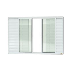 Janela Veneziana Alumínio Branco 6 Folhas Central 100x150x8cm Confort