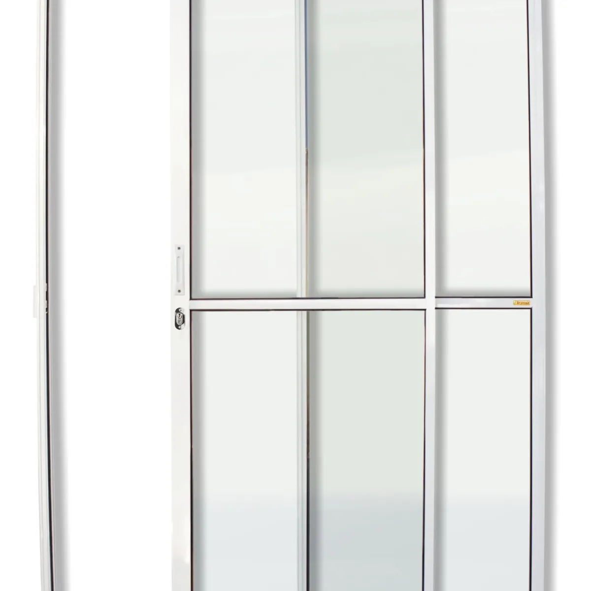 Porta de Correr Alumínio Branco 2 Folhas Esquerda 210x120x7,8cm Super 25, marca Brimak - Foto Principal