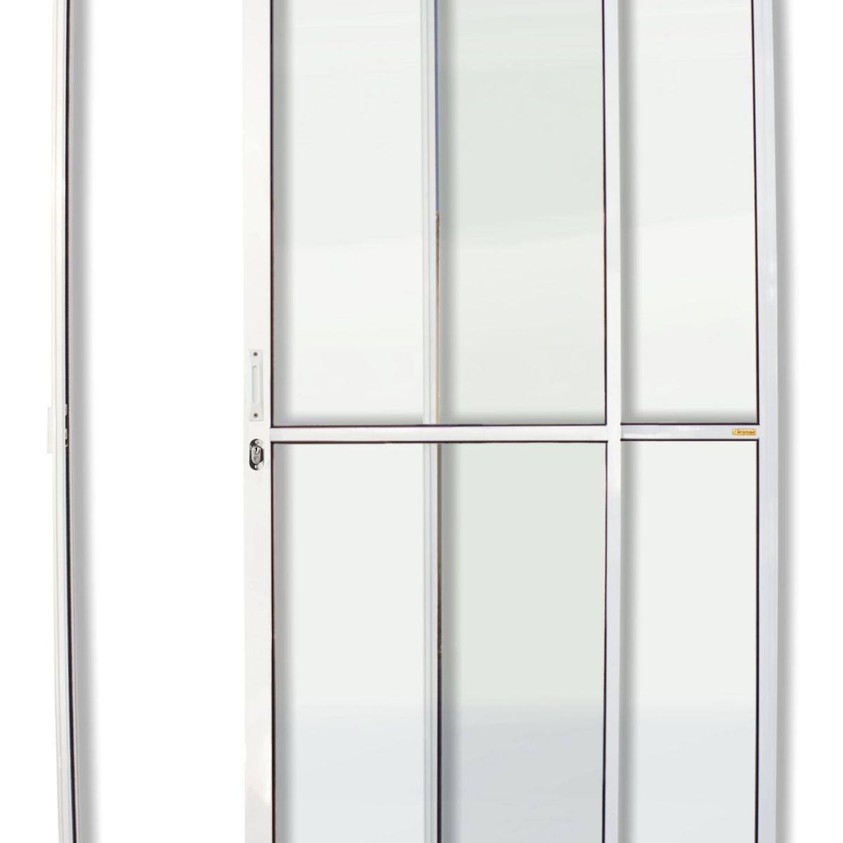 Porta de Correr Alumínio Branco 2 Folhas Esquerda 210x150x7,8cm Super 25, marca Brimak - Foto Principal