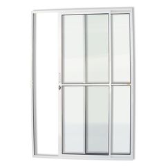 Porta de Correr Alumínio Branco 2 Folhas Esquerda 210x150x7,8cm Super 25