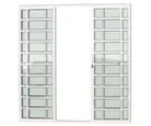Porta de Correr com Travessa Alumínio Branco 4 Folhas Central 210x200x7,8cm Super 25